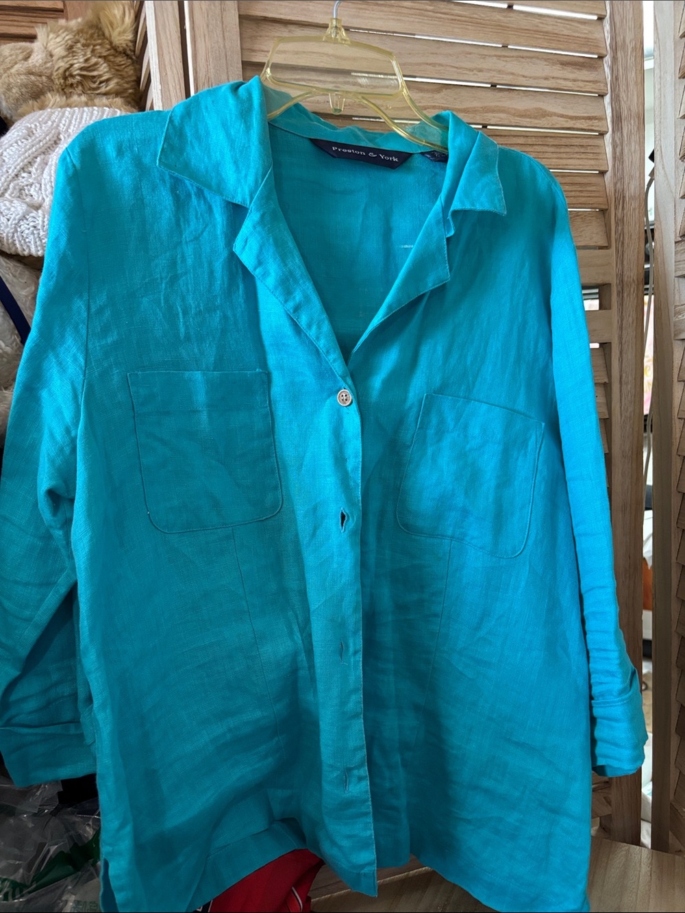 Preston & York Linen Button-Front Shirt 10